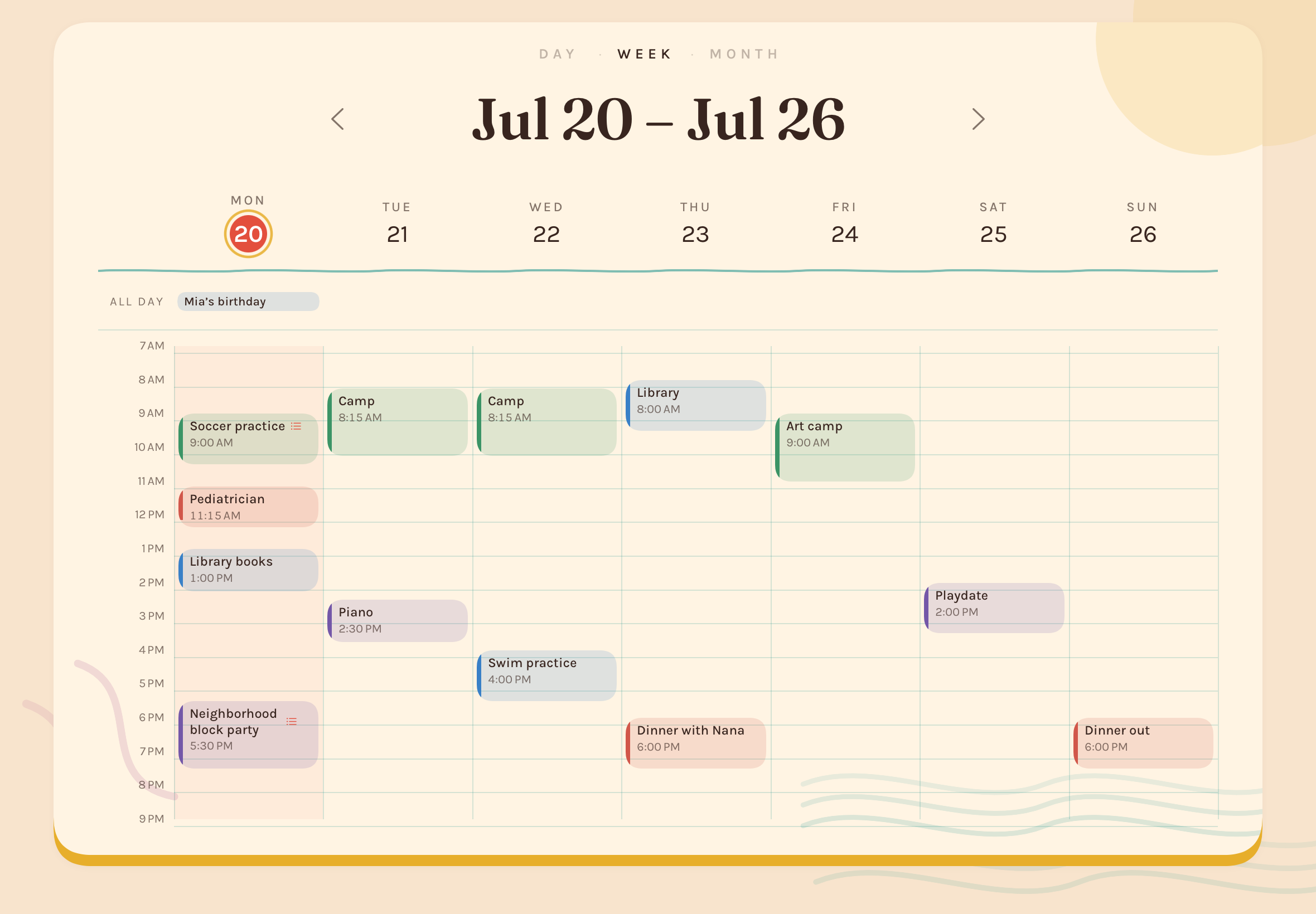 Lightkeep's Baja week calendar displayed on an iPad